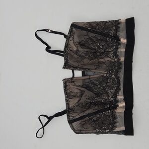 Victorias Secret Very Sexy Unlined Longline Strapless Boning Bra black buff new